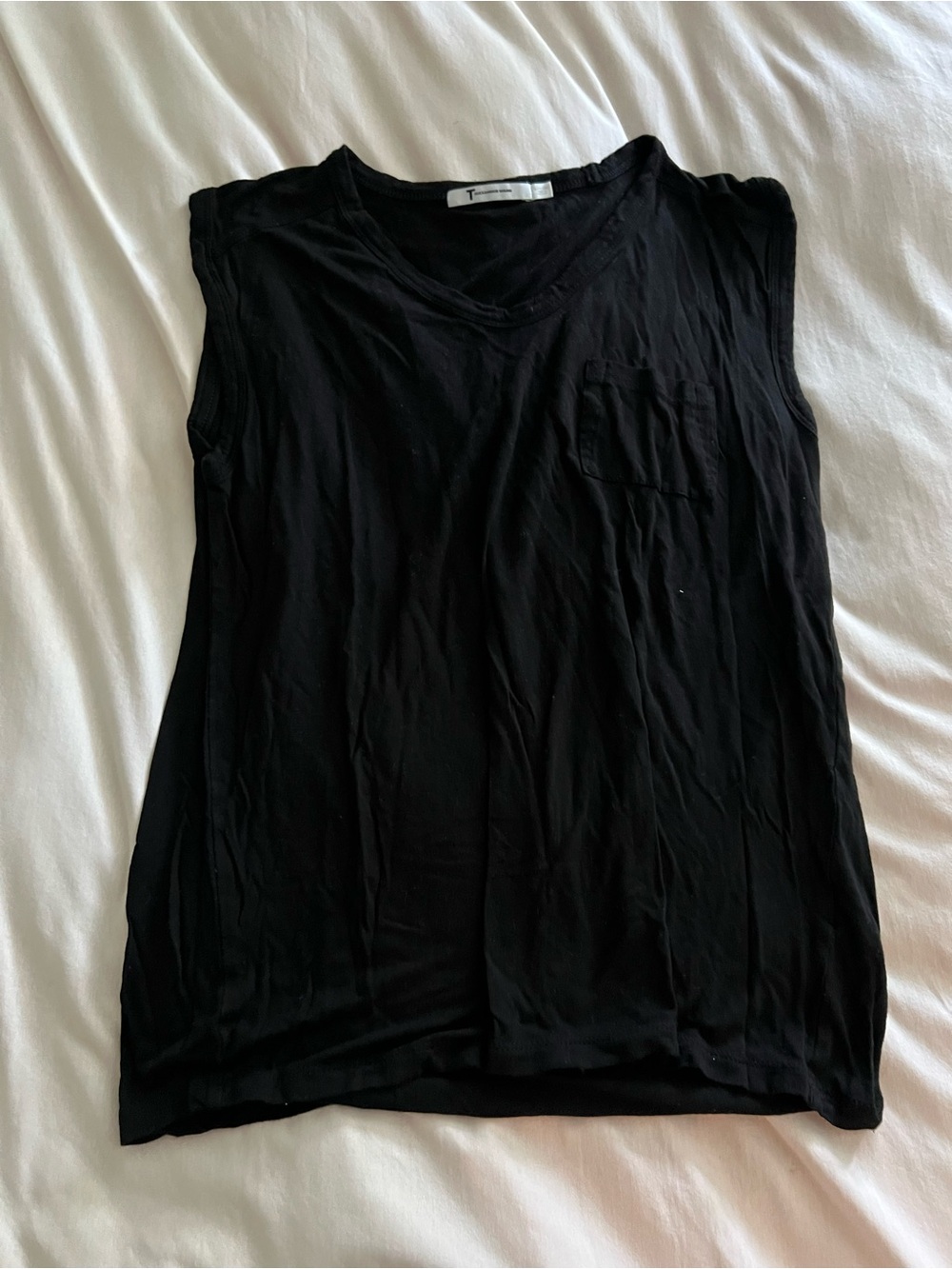 T by Alexander Wang Black Pocket Tank